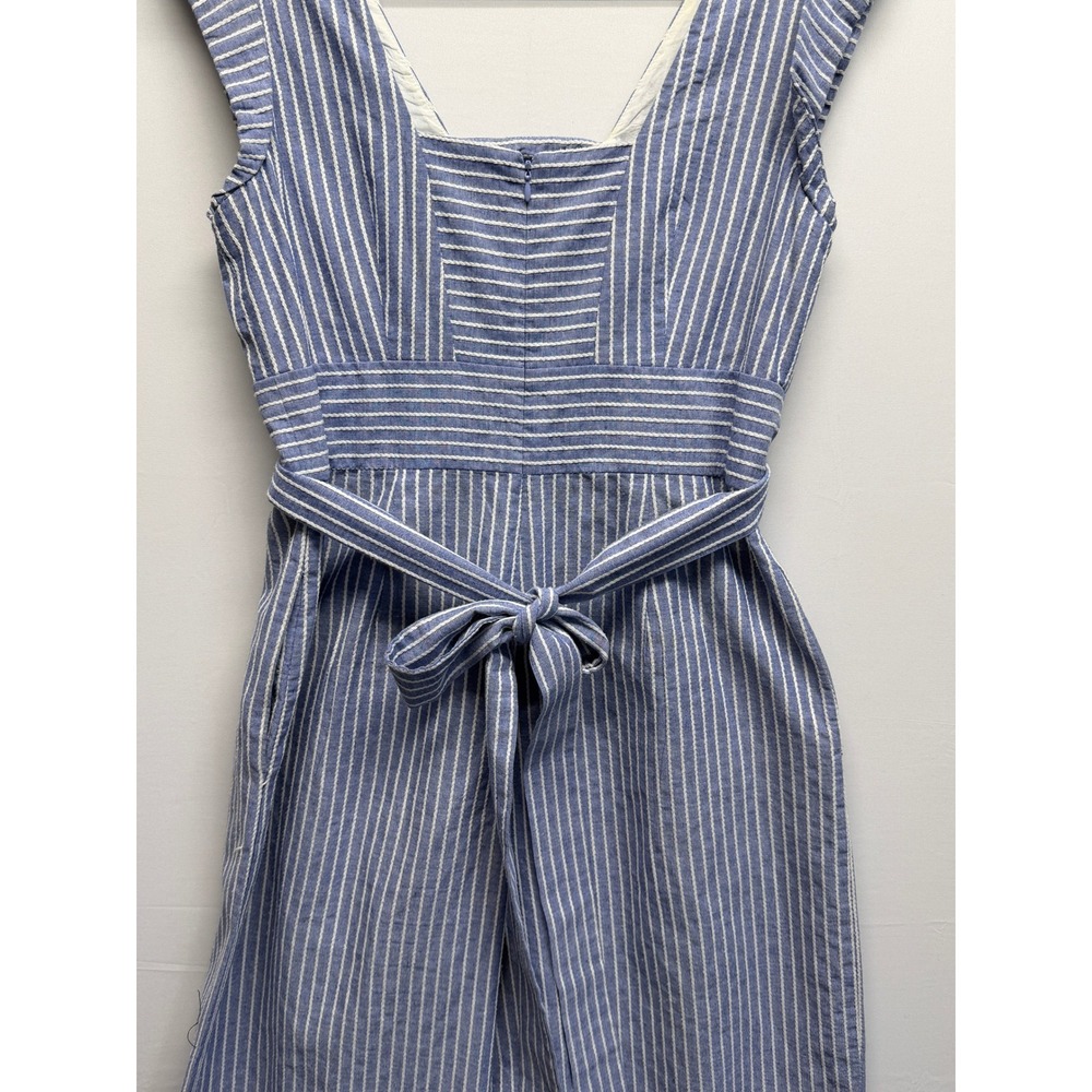 1901 Anthro Wide Leg Jumpsuit V-Neck Ruffle Shoulder Tie Waist Summer 12 Cruise - Picture 8 of 11